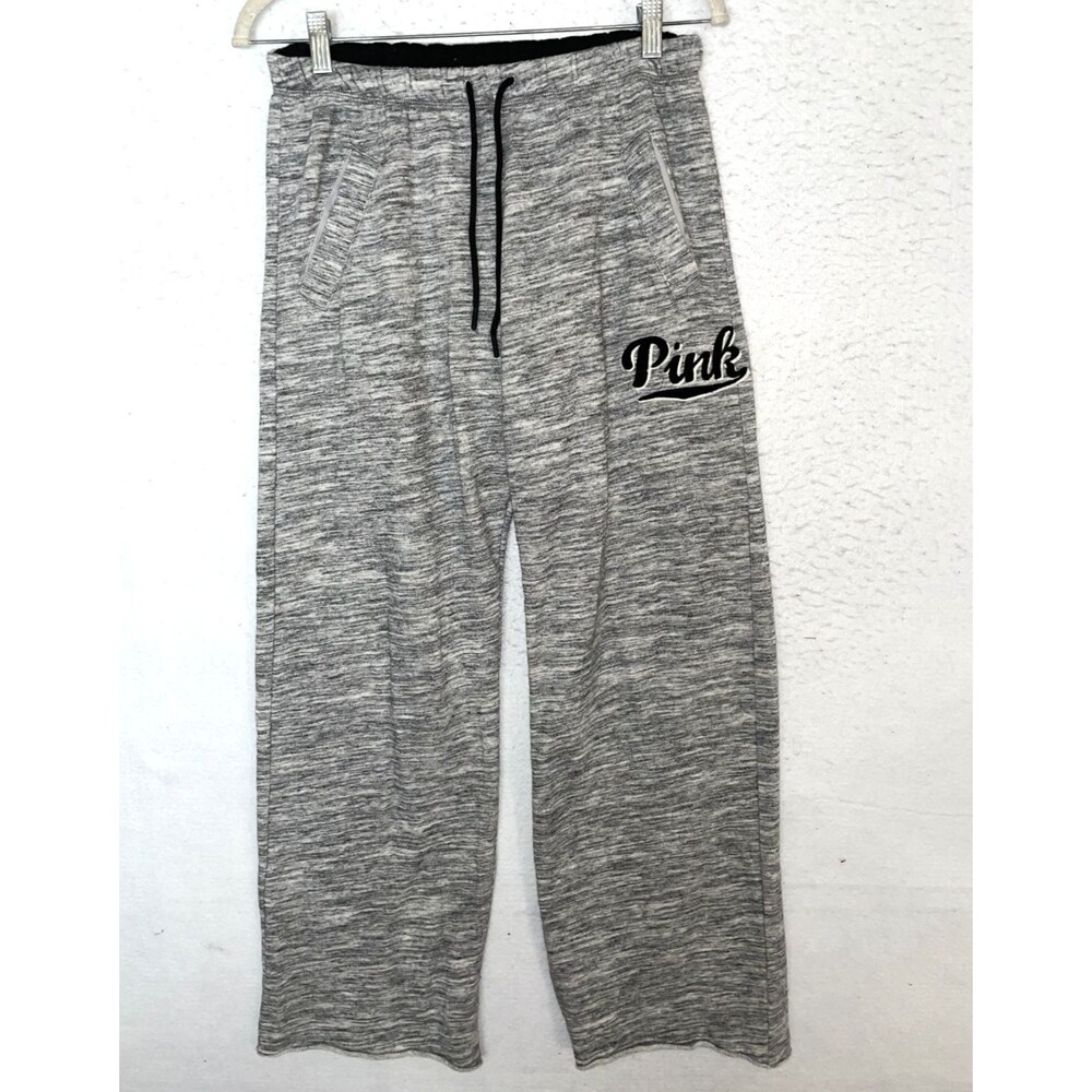 Victoria Secret PINK Logo Spellout Sweatpants Drawstring VTG BOXER CUT GREY XS